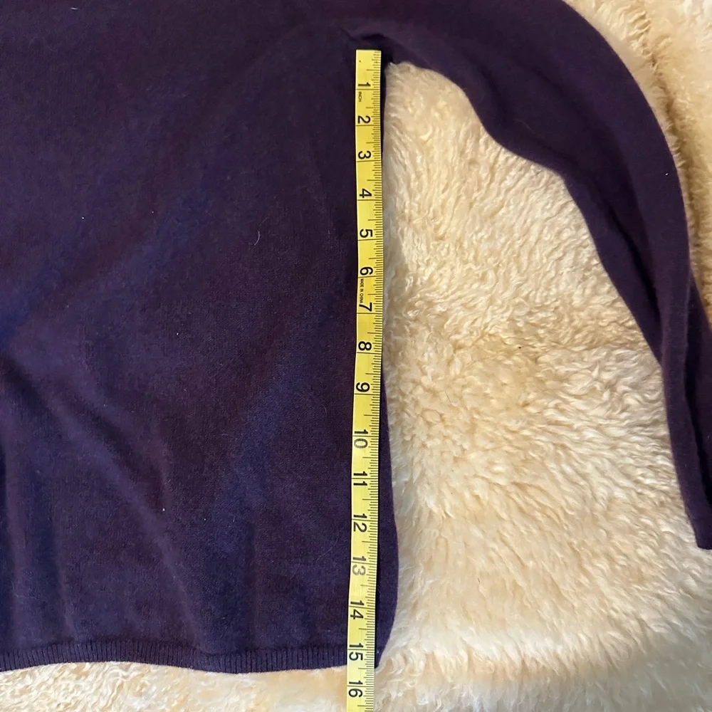 Peck & Peck luxury Dark Plum Cold-Shoulder Sweater - Picture 5 of 5